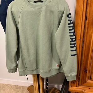 Carhartt Womans Relaxed Fit Crewneck Green Sweatshirt XL